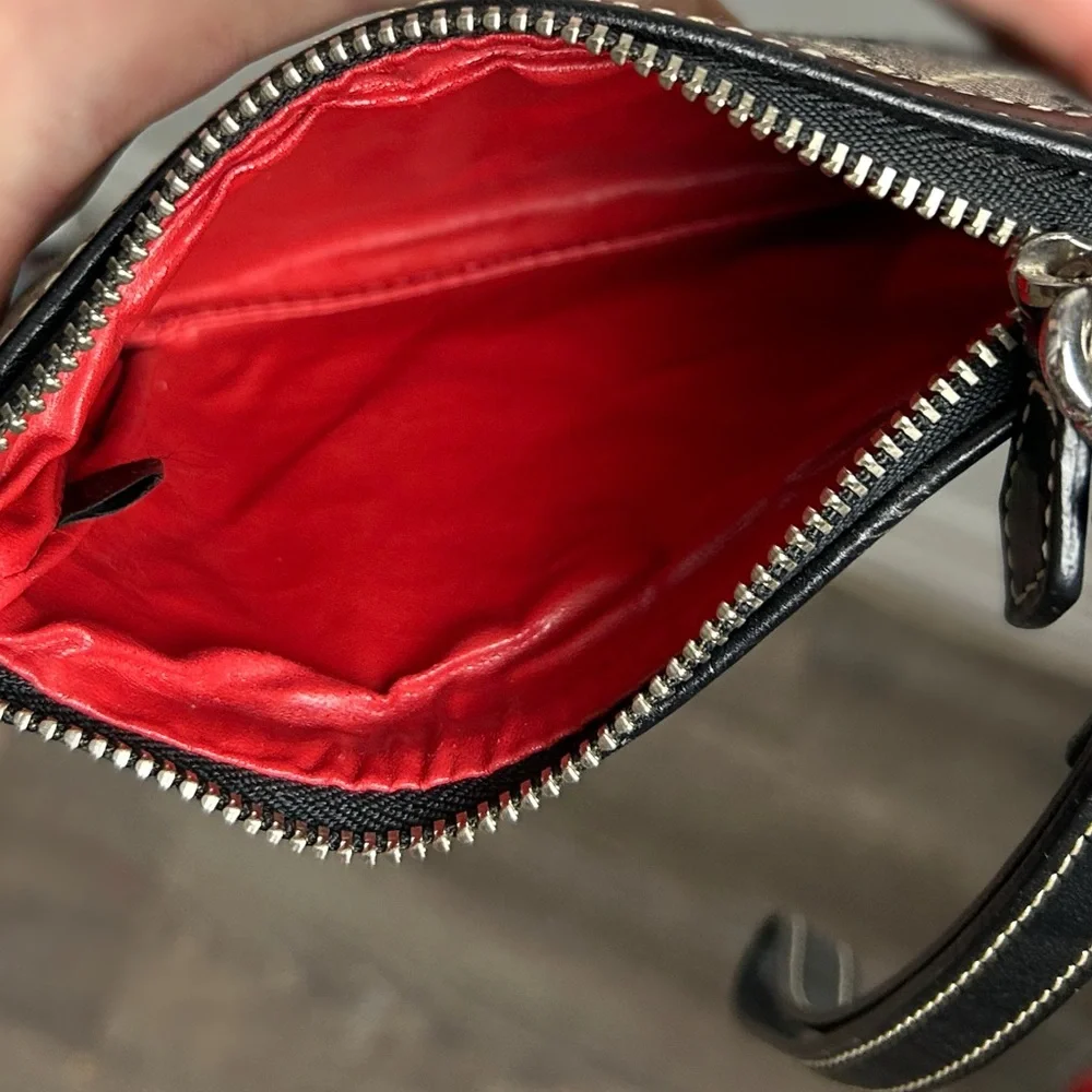 Dooney & Bourke Black and Tan Patterned Wristlet - Picture 6 of 7